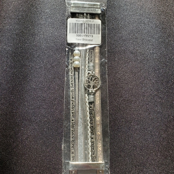 Bohemian Multilayer Tree of Life Leather Inspirational Bracelet Gray and Silver - Picture 3 of 5